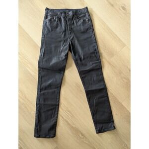 Citizens of Humanity Olivia High Rise Slim Ankle Wax‎ Coated Black Jeans 28